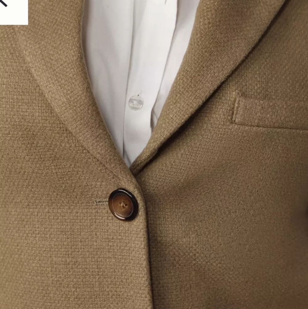 Anthropologie Jacket, Size 10, Tan, Soft Tweedy Knit Blazer, Lined, Like NEW! - Picture 16 of 16